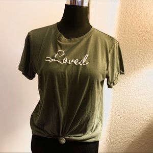 Bare Your Soul Olive Green Front Knot Top